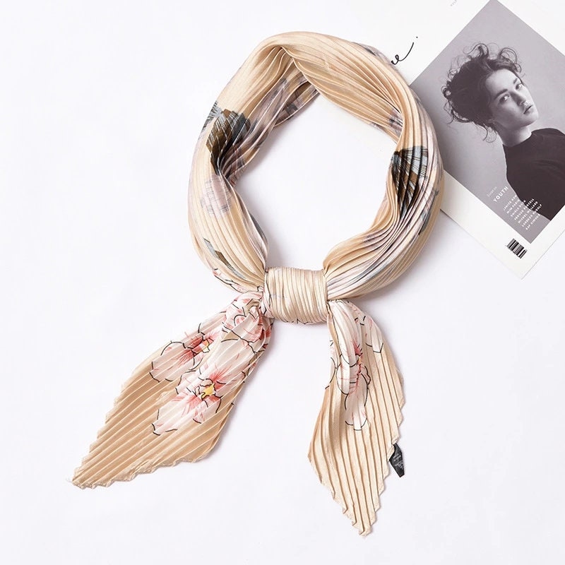 Floral Print Bandana | Silky Neckerchief, Hair Scarf