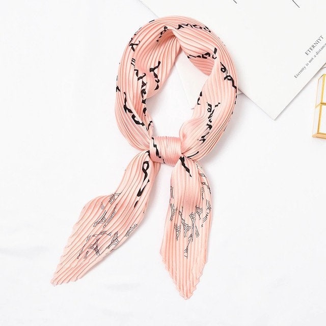 Pink Plisse Bandana | 'La Vie en Rose' Twill Scarf