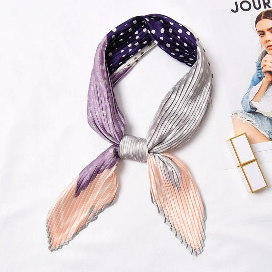 Purple Haze Pleated Bandana | Silky Twill Neckerchief